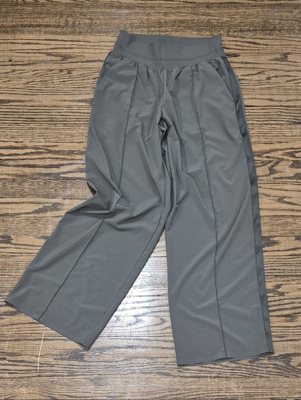 Athleta Nolita Wide Leg Pants Women's 6P Petite Gray Stretch Pull On Travel